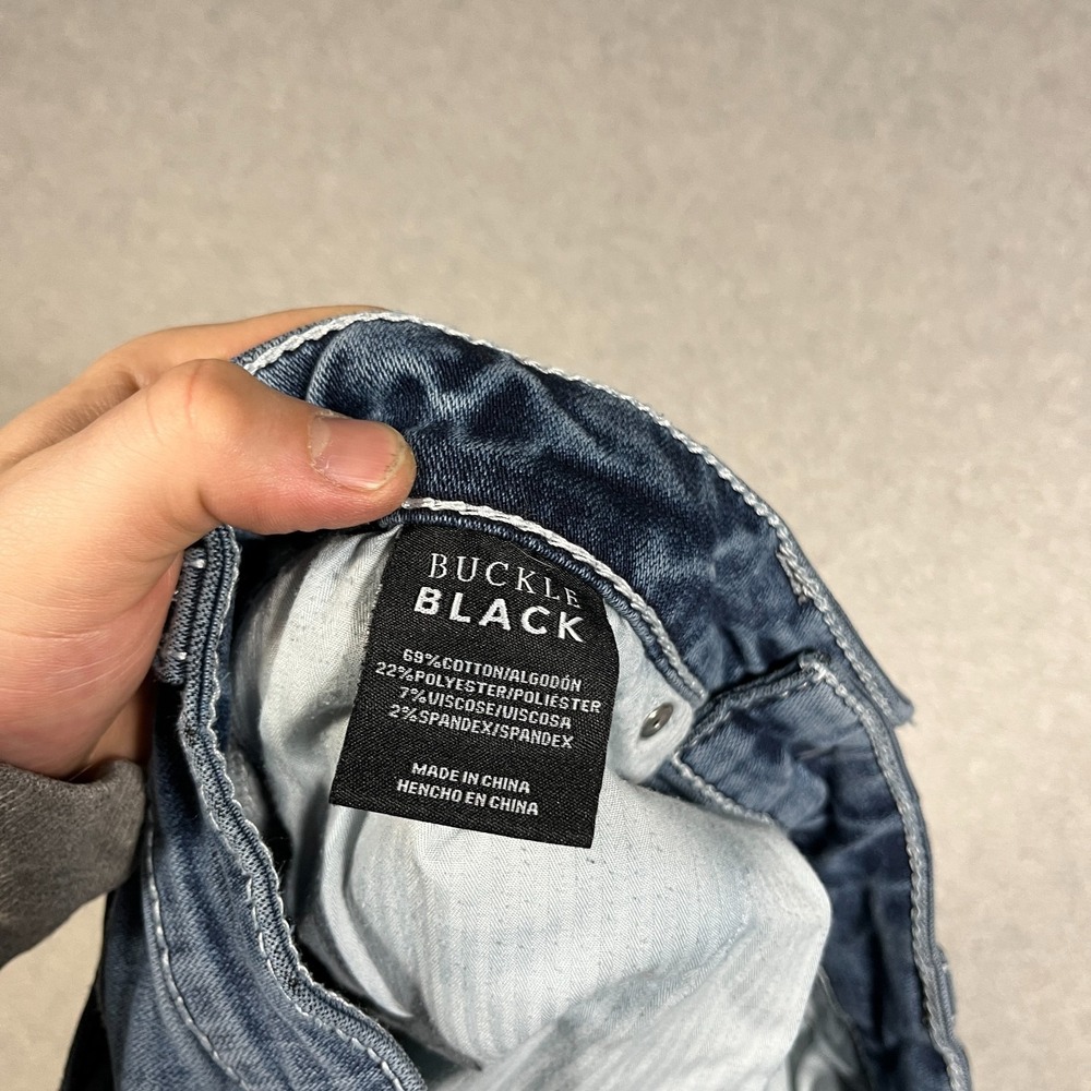 Buckle Black Jeans Mens 30x30 (Fit 30x29) Blue Slim Bootcut Stretch Cowboy Denim - Picture 10 of 13